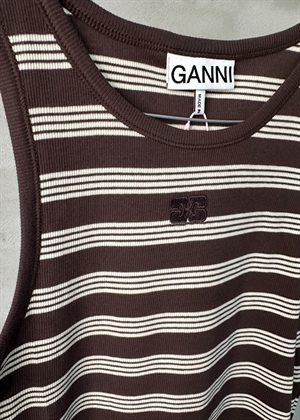 Soft cotton rib stripe tank top Mole A1050192 Ganni 